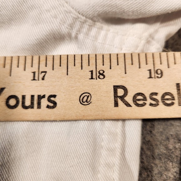 Hudson Jacket Womens Small White‎ Denim Trucker Button Front Union Jack Patch - Picture 6 of 8